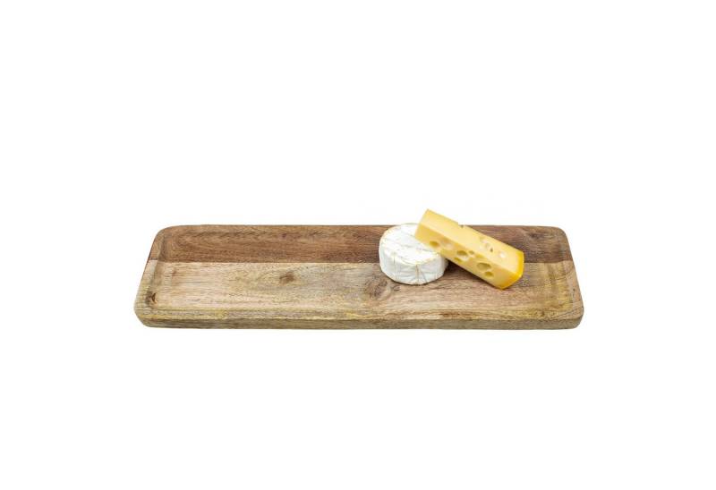 Spetebo Tablett XXL Mango Servierplatte lebensmittelecht - 61 x 17 cm, Mangoholz, (Anzahl, 1-tlg., Stück), mit Anti-Rutsch-Pads von Spetebo