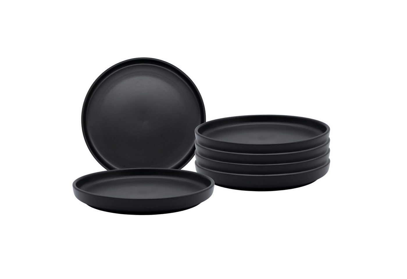 Spetebo Tafelservice Feinkeramik Service schwarz matt - 6er Set (1-tlg), 6 Personen, Feinkeramik, für Backofen und Mikrowelle geeignet von Spetebo