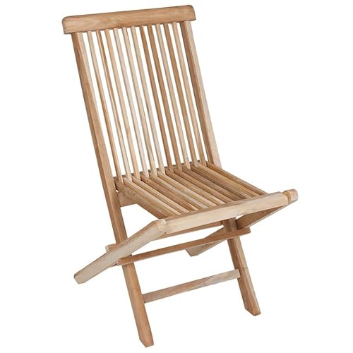 Spetebo Teak Klappstuhl Natur Exclusiv - 90 x 50 cm - klappbarer Gartenstuhl aus unbehandeltem Teakholz - Holz Garten Balkon Terasse Stuhl zusammenklappbar von Spetebo