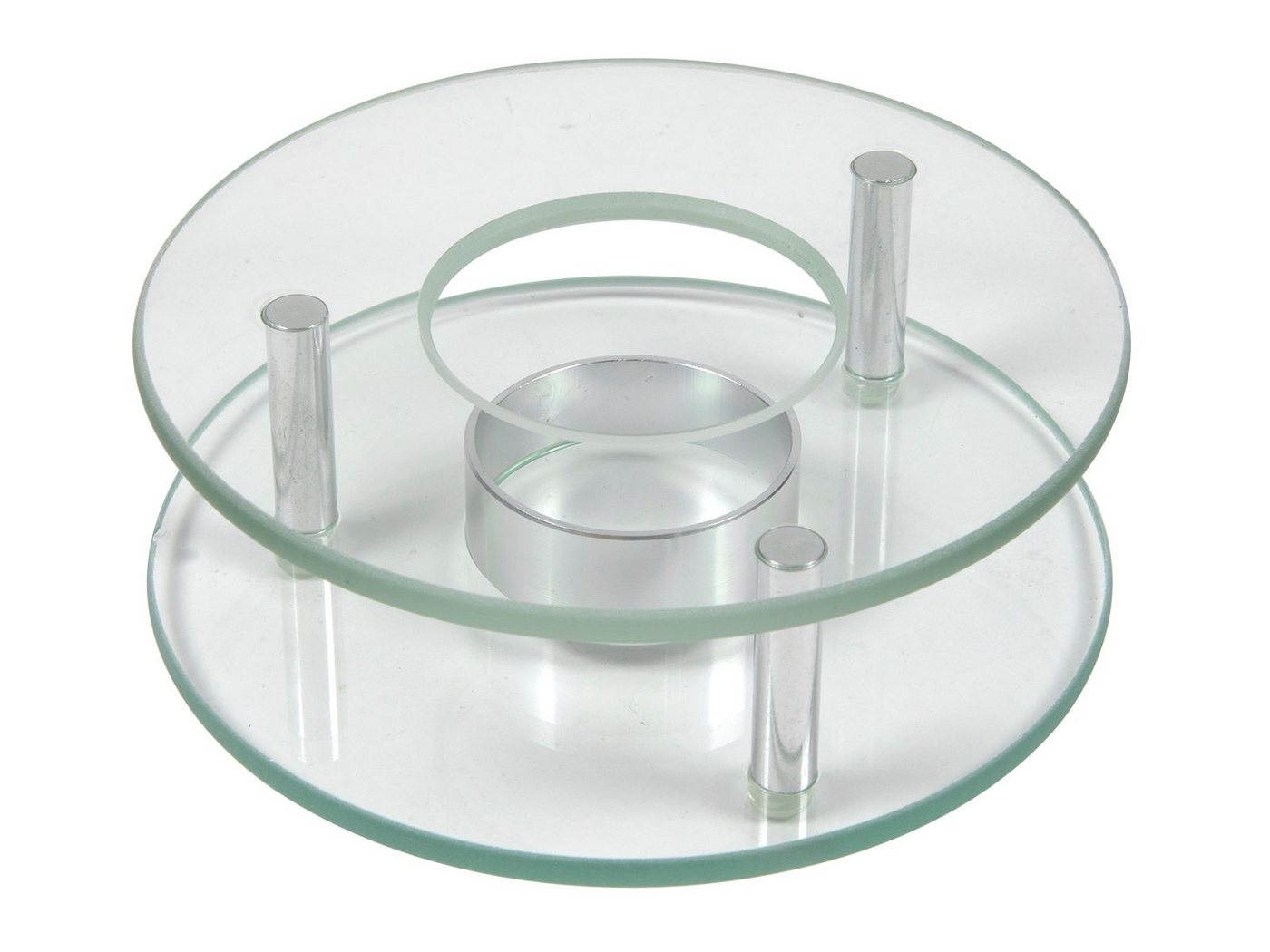 Spetebo Teestövchen Stövchen aus Glas und Eselstahl - Ø 12 cm, (1 Stövchen, 1-tlg., Stövchen), Teewärmer für Kannen und Tassen von Spetebo