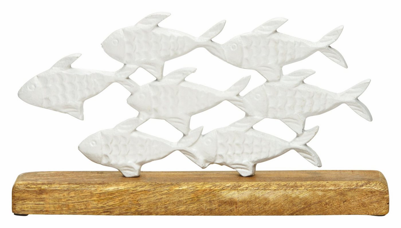 Spetebo Tierfigur Metall Aufsteller Fischschwarm auf Mango Standfuß (Stück, 1 St., moderner Deko Aufsteller in maritimen Design), Deko Fische auf Mango Holz Sockel Spetebo Tierfigur Metall Aufsteller Fischschwarm auf Mango Standfuß (Stück, 1 St., moderner Deko Aufsteller in maritimen Design), Deko Fische auf Mango Holz Sockel von Spetebo