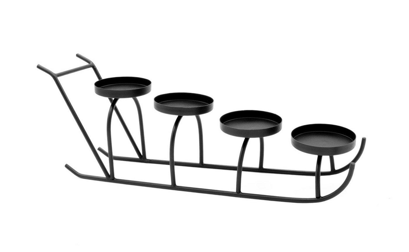 Spetebo Tischkerzenhalter Metall Advents Kerzenständer schwarz - 44 cm (Packung, 1 tlg), Kerzen Halter für 4 Stumpenkerzen von Spetebo