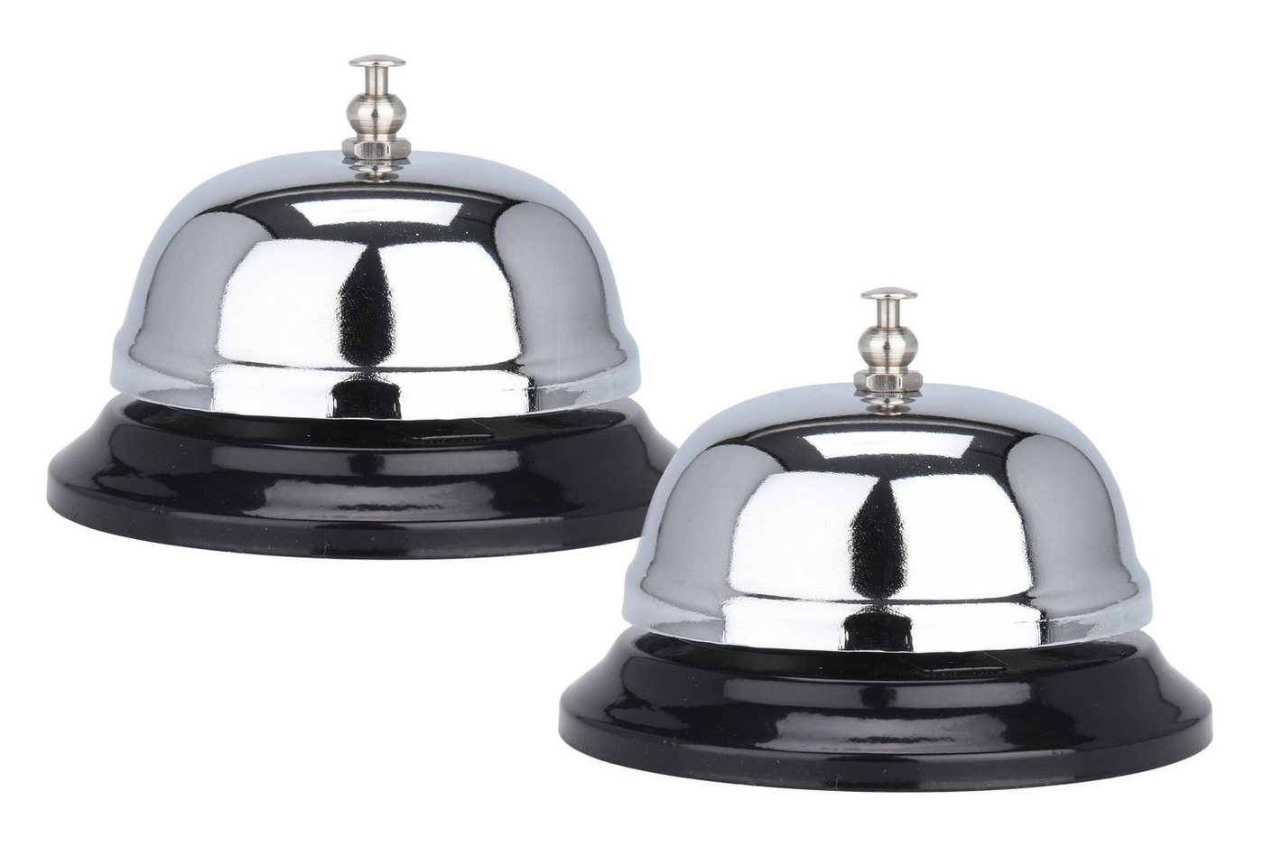 Spetebo Türklingel-Set Metall Tischglocke 2er Set silber - 8,5 cm, (Set, 2-tlg., 2er Set), Hotel Rezeption Empfang Tisch Klingel Glocke von Spetebo