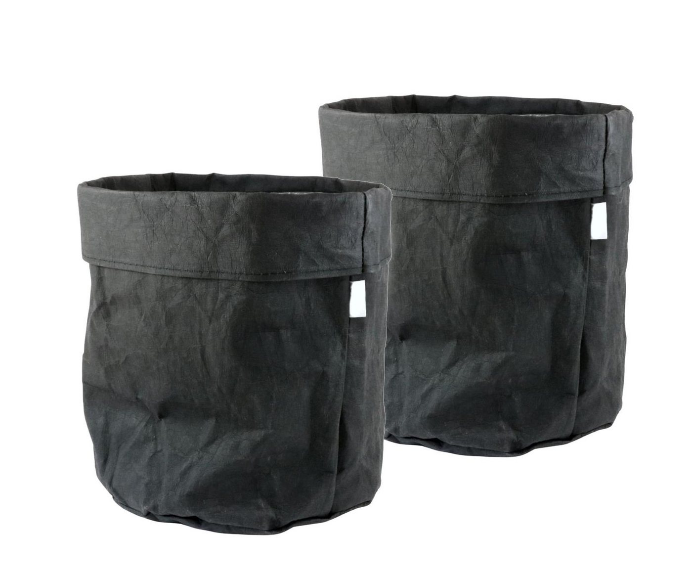 Spetebo Übertopf Papier Blumentopf 32x30 cm - 2er Set Kraftpapier anthrazit (2er Set, 2 St) von Spetebo