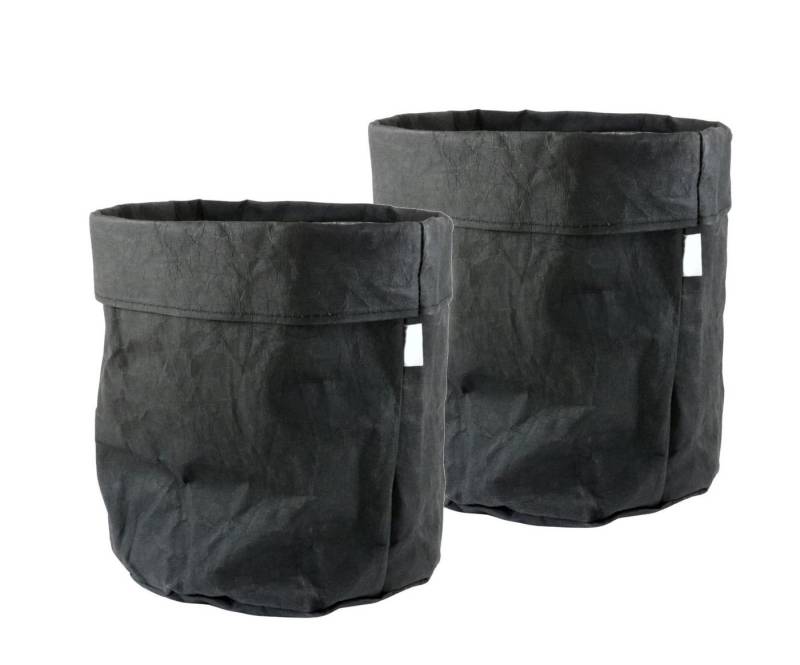 Spetebo Übertopf Papier Blumentopf 32x30 cm - 2er Set Kraftpapier anthrazit (2er Set, 2 St) von Spetebo