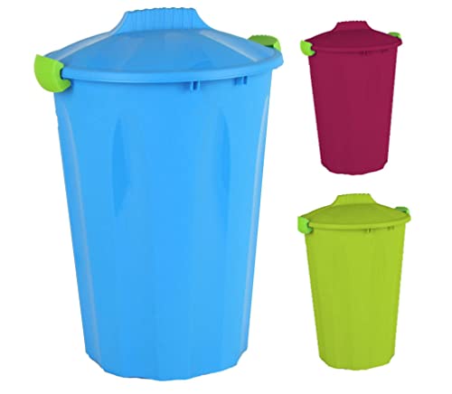 Spetebo Universal Maxitonne aus Kunststoff - 23 Liter - Allzweck Tonne mit Deckel farblich sortiert - Garten Mülltonne Regentonne mit Klickverschluss Abfalleimer Mülleimer von Spetebo