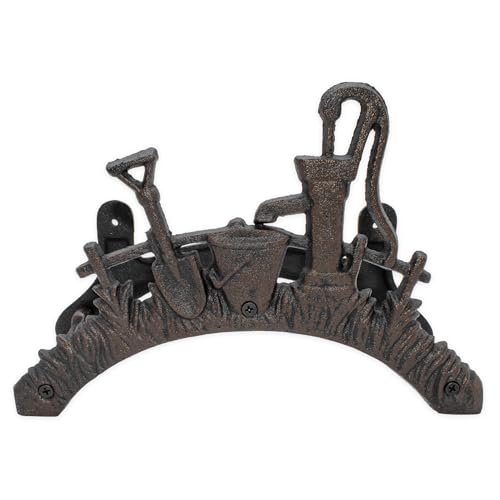 Wand Schlauchhalter aus Gusseisen - 29 x 18,5 x 14 cm - Garten Schlauchhalterung Metall Wand Halterung Antik von Spetebo