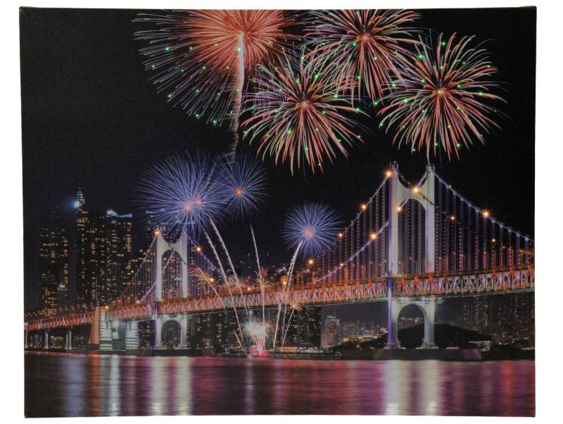 Spetebo Wandbild LED Wandbild bunt 50x40 cm - Busan Diamond Bridge, Busan Diamond Bridge, beleuchtet Spetebo Wandbild LED Wandbild bunt 50x40 cm - Busan Diamond Bridge, Busan Diamond Bridge, beleuchtet von Spetebo