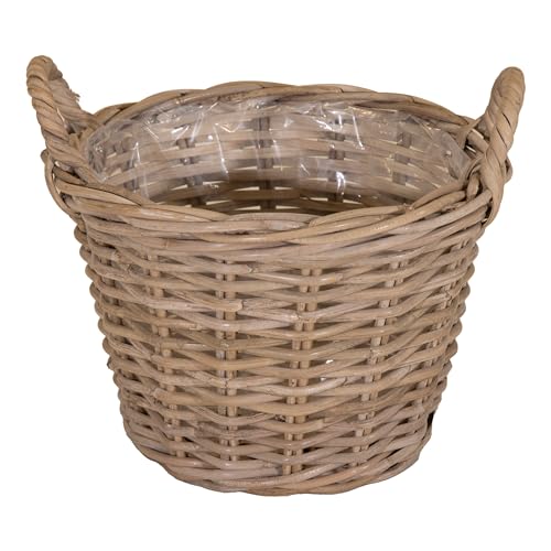 Spetebo Weide Pflanzkorb Natur mit Folie - 40 cm - Holz Blumenkorb mit Henkel - Garten Deko Rattan Landhaus Blumentopf foliert Spetebo Weide Pflanzkorb Natur mit Folie - 40 cm - Holz Blumenkorb mit Henkel - Garten Deko Rattan Landhaus Blumentopf foliert von Spetebo