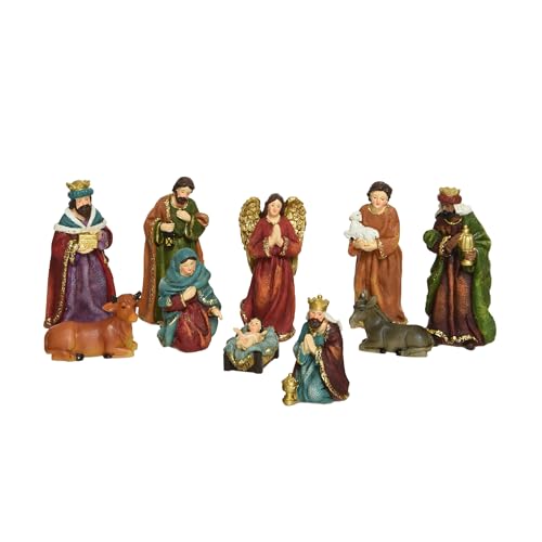 Spetebo Weihnachts Krippenfiguren handebemalt - 10 Stück / 11 cm - Krippen Stall Tisch Dekoration - Zubehör für Krippen Spetebo Weihnachts Krippenfiguren handebemalt - 10 Stück / 11 cm - Krippen Stall Tisch Dekoration - Zubehör für Krippen von Spetebo