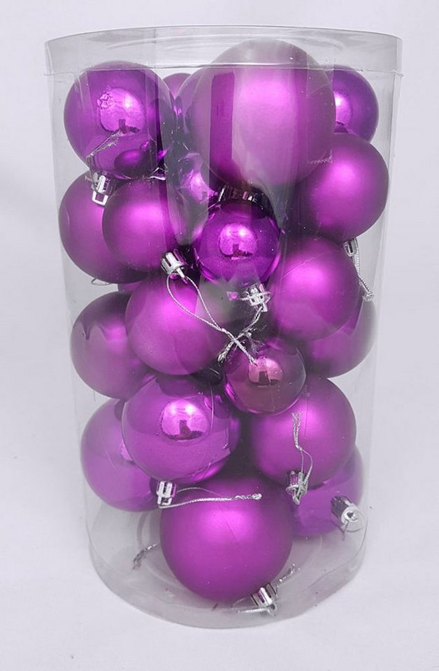 Spetebo Weihnachtsbaumkugel Kunststoff Christbaumkugeln 30 Teile Set - lila (30 St), Weihnachtskugeln Christbaumschmuck Zierschmuck Baumschmuck bruchsicher von Spetebo