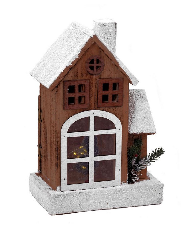 Spetebo Weihnachtshaus Haus mit Schneedach + LED - Weihnachtshaus 19x29cm, Lichterhaus Batterie betrieben Spetebo Weihnachtshaus Haus mit Schneedach + LED - Weihnachtshaus 19x29cm, Lichterhaus Batterie betrieben von Spetebo
