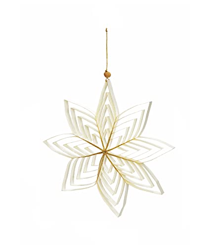 Spetebo Weihnachtsstern 3D aus Papier in weiß - 15 cm/klein - Weihnachts Deko Hänger mit goldenem Glitzer - Advent Winter Fenster Dekoration zum Hängen Spetebo Weihnachtsstern 3D aus Papier in weiß - 15 cm/klein - Weihnachts Deko Hänger mit goldenem Glitzer - Advent Winter Fenster Dekoration zum Hängen von Spetebo