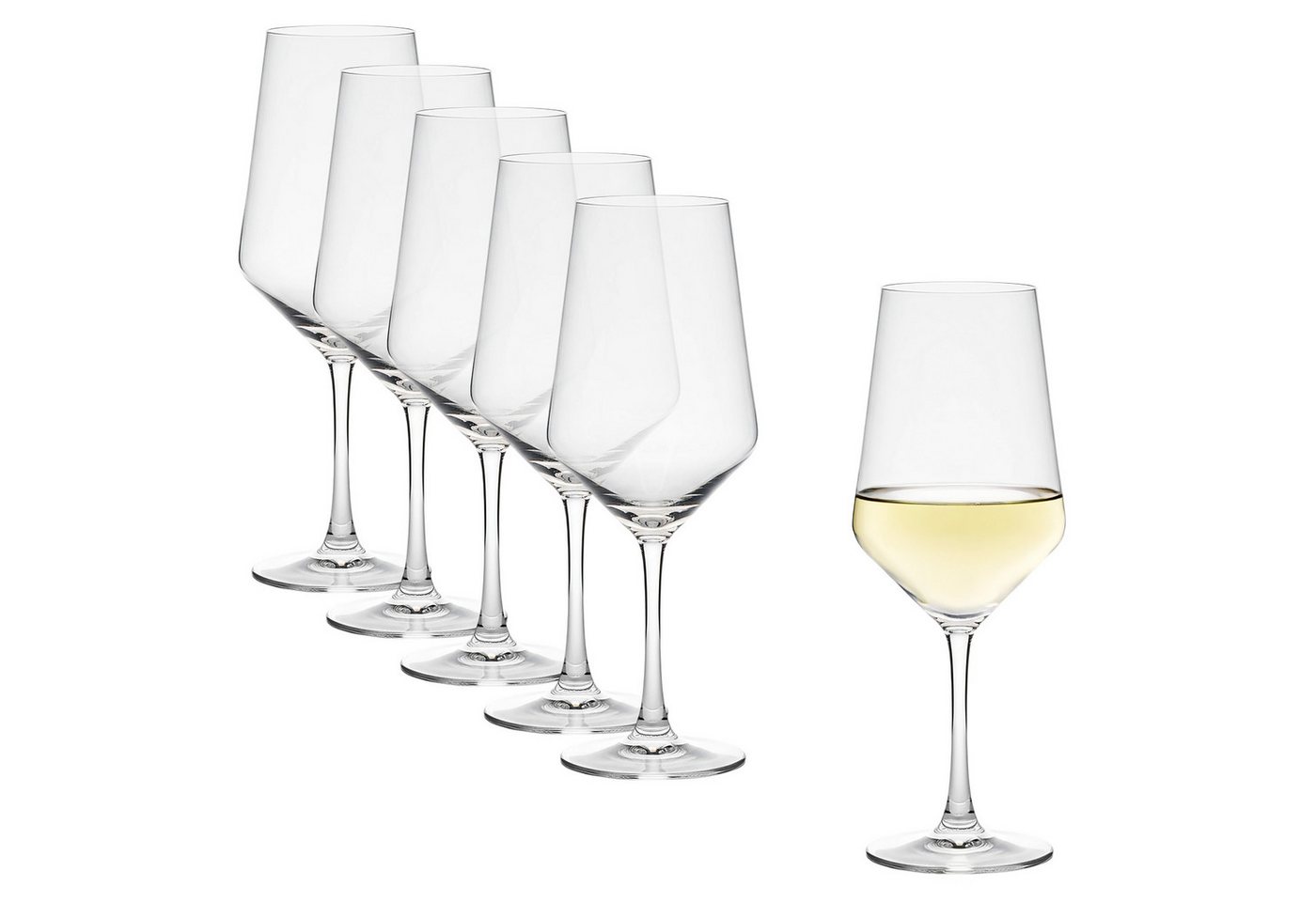 Spetebo Weißweinglas Kristall Glas kratzfest 6er Set, Glas, Spülmaschine geeignet von Spetebo