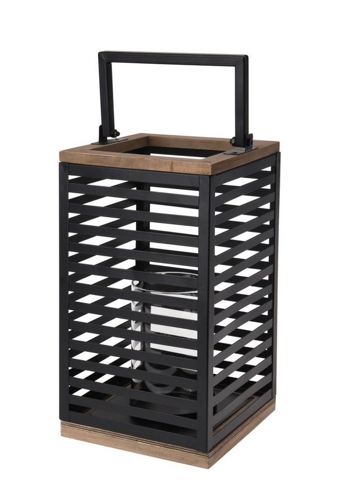 Spetebo Windlicht Laterne aus Metall und Holz - ca. 28cm - Windlicht Spetebo Windlicht Laterne aus Metall und Holz - ca. 28cm - Windlicht von Spetebo