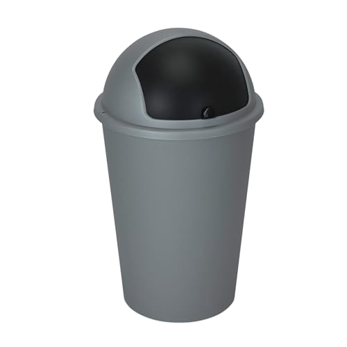 Spetebo XXL Abfalleimer mit Schiebedeckel grau - 50 L - Runder Mülleimer mit Kuppel Deckel - Kosmetik Eimer Müll Behälter Abfall Eimer Spetebo XXL Abfalleimer mit Schiebedeckel grau - 50 L - Runder Mülleimer mit Kuppel Deckel - Kosmetik Eimer Müll Behälter Abfall Eimer von Spetebo
