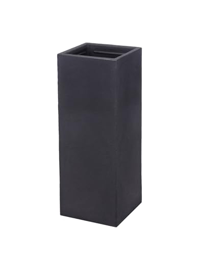 Spetebo XXL Kunststoff Pflanzkübel anthrazit 80 cm - Übertopf eckig - Blumenkübel Pflanzkasten Pflanzsäule von Spetebo