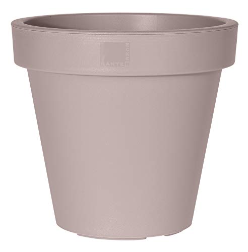 Spetebo XS Kunststoff Pflanzkübel klein - 25 cm/beige - Blumenkübel rund für Außen und Innen - Garten Pflanztopf Blumentopf Pflanzgefäß Übertopf von Spetebo