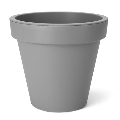 Spetebo XXS Kunststoff Pflanzkübel klein - 20 cm/grau - Blumenkübel rund für Außen und Innen - Garten Pflanztopf Blumentopf Pflanzgefäß Übertopf von Spetebo
