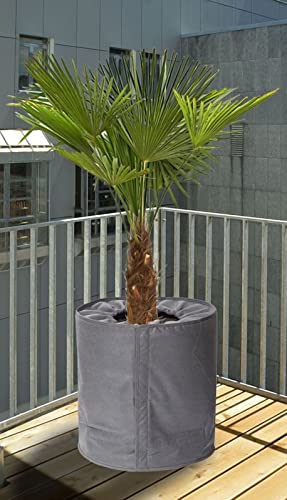Thermo Topfschutz für Pflanzen in grau - 40 x 40 cm - Frost Schutz für Pflanzkübel Pflanztöpfe für empfindliche Pflanzen wie Palmen etc. von Spetebo