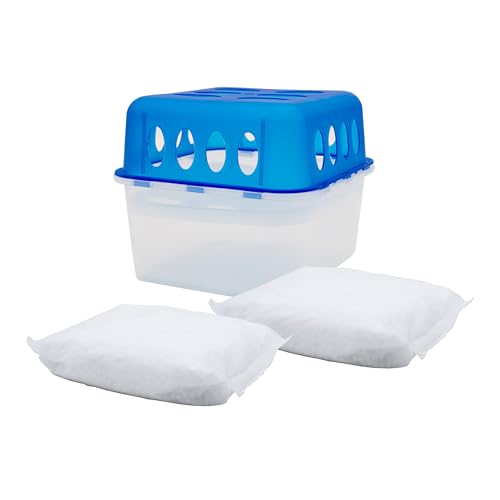 Spetebo 1x Ultra Fresh Luftentfeuchter Granulat Box mit 2x 400g Nachfüllbeutel - Raumentfeuchter mit Auffangschale - Raum Luft Trockner Entfeuchter wiederverwendbar nachfüllbar ohne Strom von Spetebo