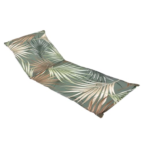 Universal Sonnenliegen Auflage Palmen mit Einstellband - 190 x 60 cm - Gartenliegen Kissen in multicolor mit Haltegurt - Liegestuhl Polster Deckchair Auflage Liegekissen Liegenauflage pflegeleicht von Spetebo