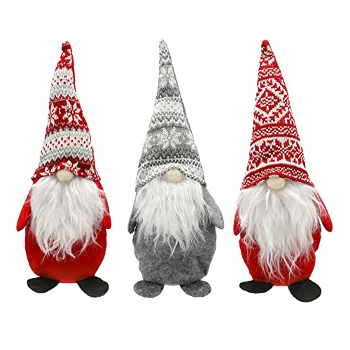 Wichtel groß im 3er Set - 33 cm - Weihnachtsfigur Dekoration stehend - Türstopper Geschenk von Spetebo