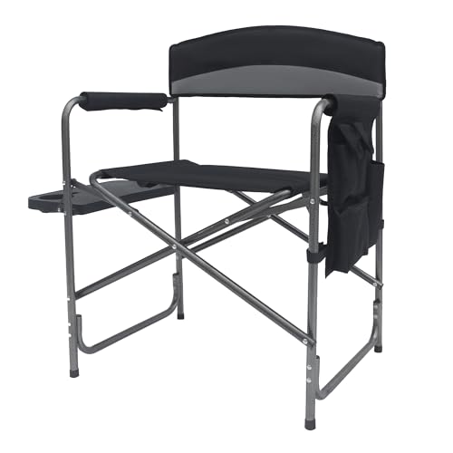XXL Campingstuhl schwarz mit Klapptisch - 83 x 63 cm - Komfort Regiestuhl extra breit mit Taschen - Klappstuhl Faltstuhl Campingsessel Stuhl für Garten Camping Festival groß 150kg Belastbarkeit XXL Campingstuhl schwarz mit Klapptisch - 83 x 63 cm - Komfort Regiestuhl extra breit mit Taschen - Klappstuhl Faltstuhl Campingsessel Stuhl für Garten Camping Festival groß 150kg Belastbarkeit von Spetebo