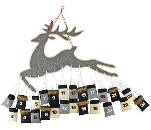 Spetebo XXL Rentier Adventskalender mit 24 Säckchen zum Befüllen - 80x80 cm - DIY Elch Kalender von Spetebo