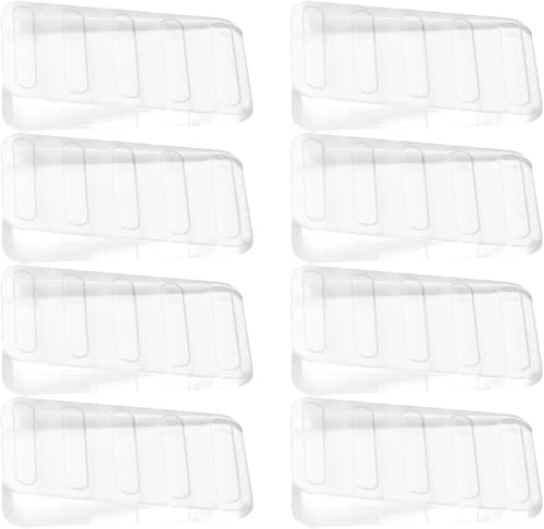 8 Stück Weiß Türkeil,3 x 5cm Türstopper Klein Türkeil,Multifunktional Türkeile Rutschfest mit 4 Rutschfest Streifen,ABS Keile Kunststoff,Für Nivellieren Unebener Tische,KommodenbeineMöbel von SpetngSake
