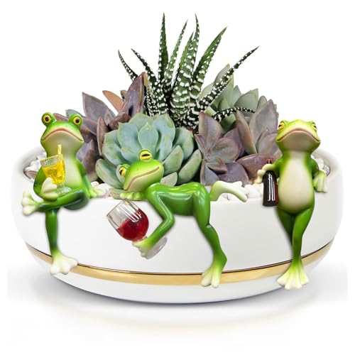 Spetsbst 3 Stück Frosch Figuren Blumentopf Hänger Frösche Deko Teichdeko Miniteich Frosch Garten Deko Topfdekorationen für Terrassenteich Pflanzschale Spetsbst 3 Stück Frosch Figuren Blumentopf Hänger Frösche Deko Teichdeko Miniteich Frosch Garten Deko Topfdekorationen für Terrassenteich Pflanzschale von Spetsbst