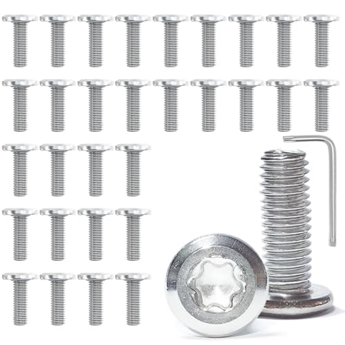 Spetsbst 30 Stück Edelstahl Flachkopfschrauben mit Innensechskant M6x20 mm Vollgewinde Maschinenschrauben mit Torx Schlüssel für Mechanischen Geräten Elektronischen Geräten von Spetsbst