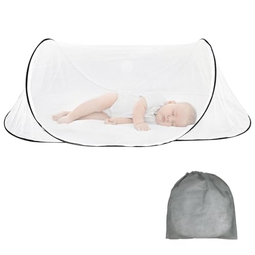 Spetsbst Moskitonetz Pop Up 200 x 80 x 56 cm Faltbares Reise Moskitonetz Bett Campingzelt Mosquito Netz für Zuhause und Camping Geeignet von Spetsbst