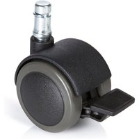 hjh OFFICE 5x Hartbodenrollen mit Feststellbremse ROLO STOP 10 mm / 50 mm, (5er Pack) von hjh OFFICE