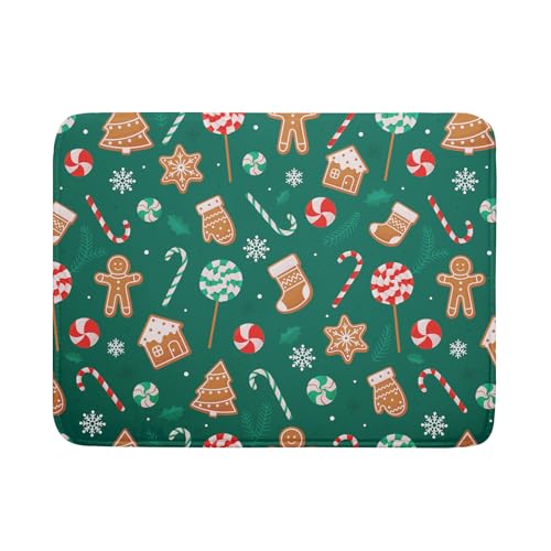 Sphragiyn Lebkuchen-Abtropfmatte für Küchentheke, Urlaub, Grün, super saugfähig, wendbar, Mikrofaser, Küchen-Arbeitsplattenschutz, Geschirr-Pad, groß, 45,7 x 61 cm Sphragiyn Lebkuchen-Abtropfmatte für Küchentheke, Urlaub, Grün, super saugfähig, wendbar, Mikrofaser, Küchen-Arbeitsplattenschutz, Geschirr-Pad, groß, 45,7 x 61 cm von Sphragiyn