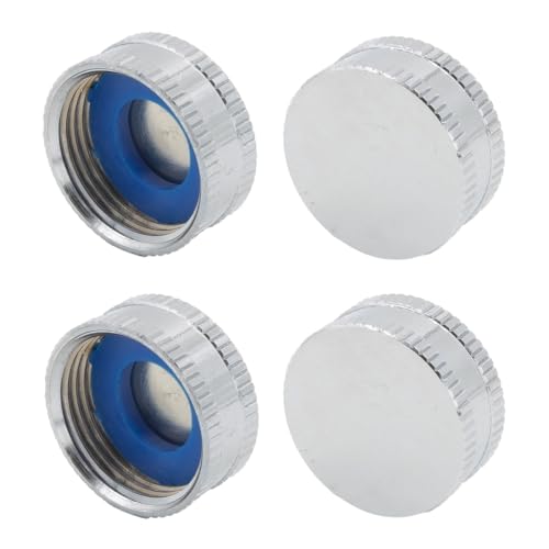 SpiceFlow 4x Endkappen gerändelt 3/4" IG Chrom/Messing von SpiceFlow
