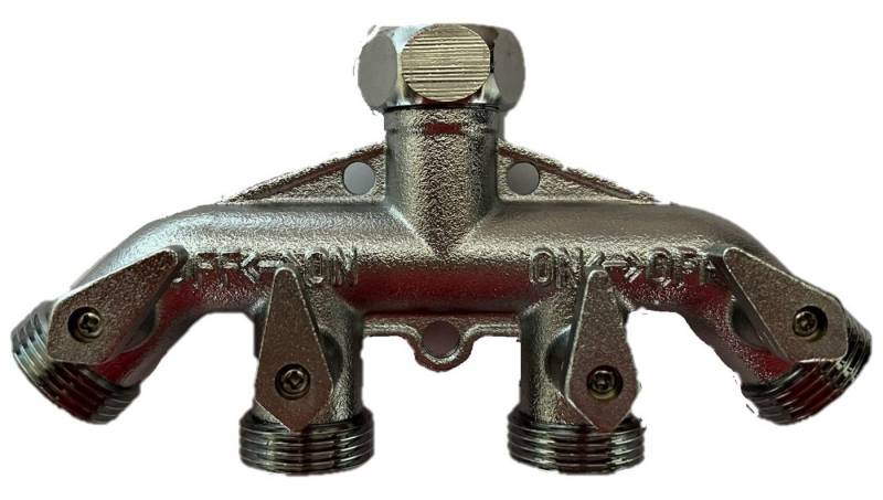 SpiceFlow Anschlussstück SpiceFlow Verteileranschlussstück 4-Fach, Chrom/M, Verteileranschlussstück 4-Fach, Chrom, 4x ¾“ Außengewinde von SpiceFlow