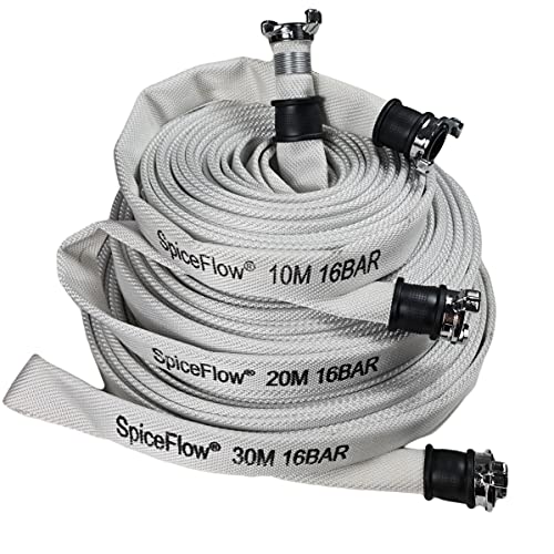SpiceFlow Bauschlauch Industrieschlauch GEKA-kompatibel 10 Meter Feuerwehrschlauch Gartenschlauch VA-Draht 16 Bar von SpiceFlow