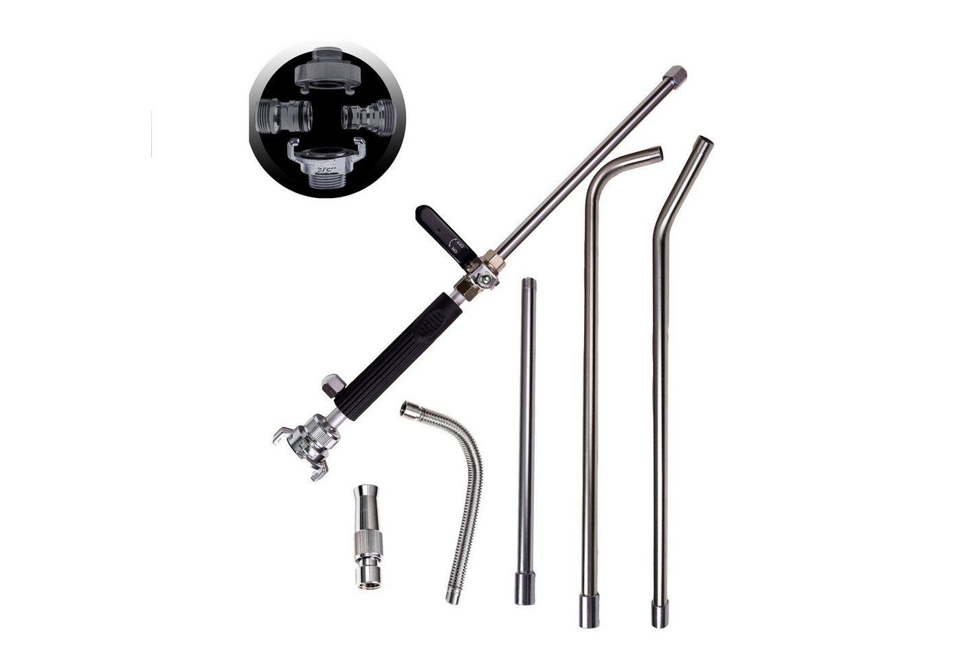 SpiceFlow Multifunktionsbrause HydroJet SpiceFlow® Set: System GEKA kompatibel, System GEKA Anschluss Multifunktional stufenlos verstellbar von SpiceFlow