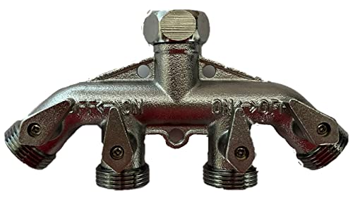 SpiceFlow Verteileranschlussstück 4-Fach | Chrom/Messing | Für 3/4 Zoll Außengewinde | 3/4 Zoll Innengewinde von SpiceFlow