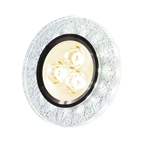 SpiceLED Einbaupanel | CrushLED | 6W warmweiß Effektlicht kaltweiß | Runde LED Einbauleuchte | Fullbody-Glas Bruchdesign | dimmbar | Deckenlampe von SpiceLED