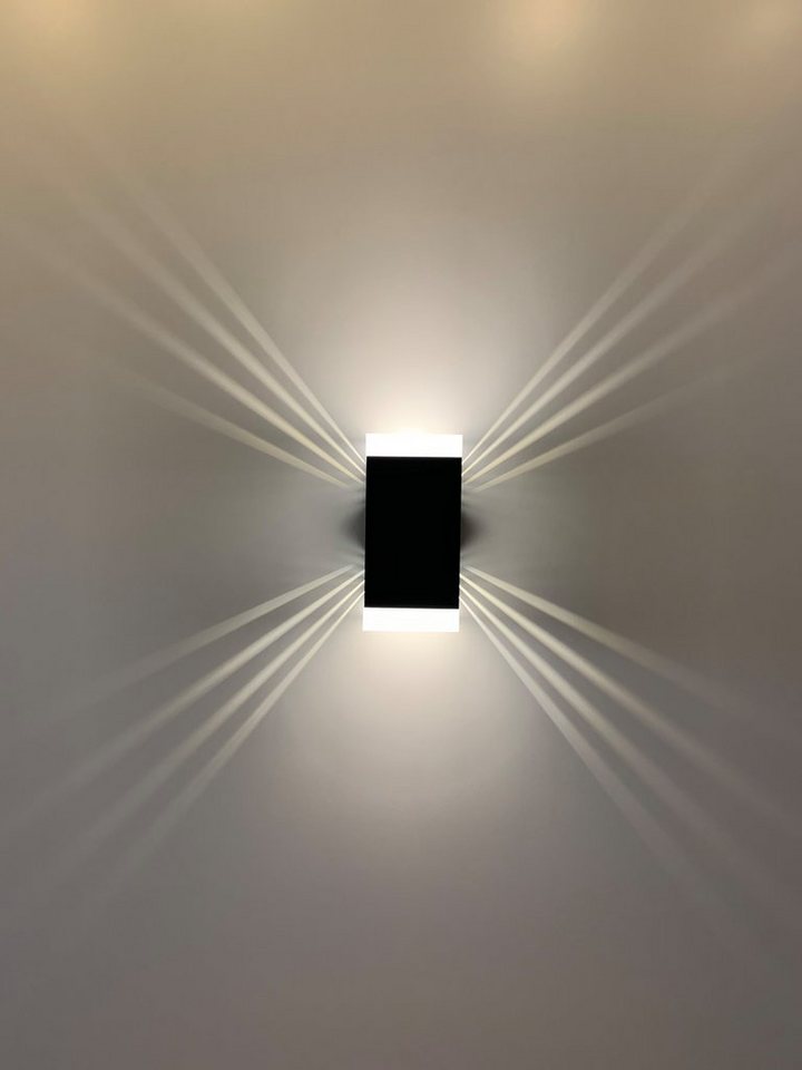 SpiceLED LED Außen-Wandleuchte ShineLED-Outdoor, Weiß (4200 K), LED fest integriert, Weiß, 12 Watt mit matten Acrylgläsern, Lichtfarbe weiß, dimmbar, indirekte Beleuchtung mit Schatteneffekt, Up & Down Licht von SpiceLED