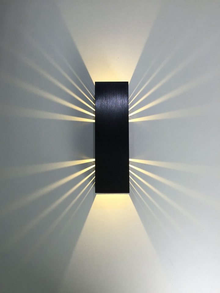 SpiceLED LED Wandleuchte Black Edition, Warmweiß (2700 K), LED fest integriert, Warmweiß, 6 Watt, Lichtfarbe warmweiß, dimmbar, indirekte Beleuchtung mit Schatteneffekt, Up & Down Licht von SpiceLED