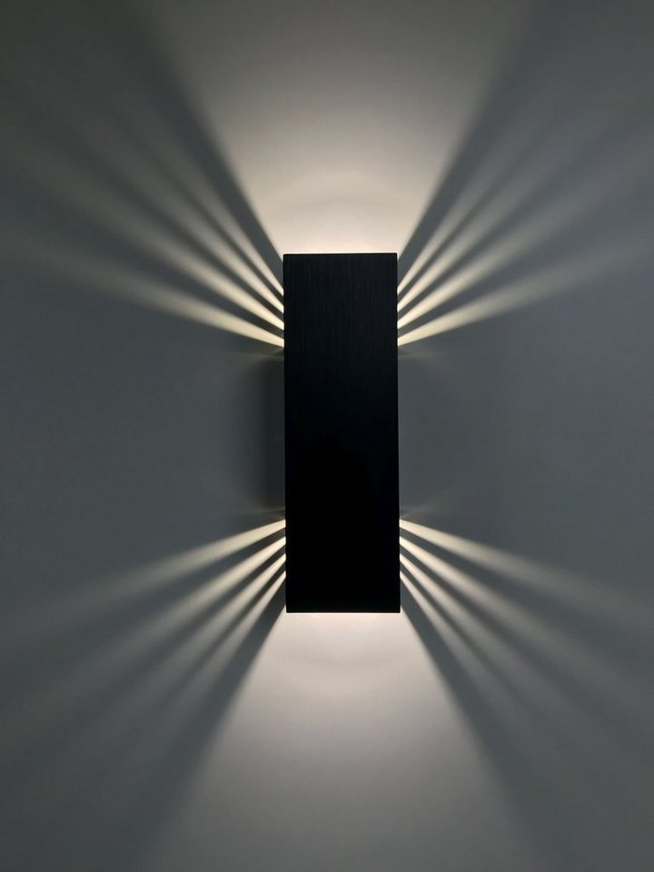 SpiceLED LED Wandleuchte Black Edition, Weiß (4200 K), LED fest integriert, Weiß, 14 Watt, Lichtfarbe weiß, dimmbar, indirekte Beleuchtung mit Schatteneffekt, Up & Down Licht von SpiceLED