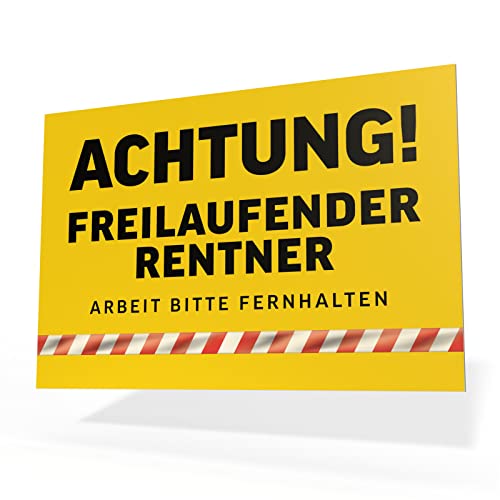 Renteneintritt Geschenk Männer Kunststoff Schild 30x20 cm, Ruhestand lustiger Spruch Rentner Mann zum Rentenbeginn, Idee für Pensionierung oder Abschiedsgeschenk Kollegen von Spicyshirts