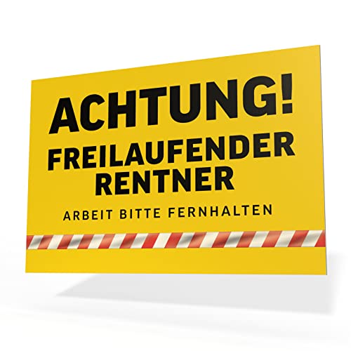 Rentner Geschenk Mann lustig, Rente Schild, 30x20 cm, Renteneintritt Geschenk Männer, Pension Geschenk Mann, Schild Rente, Geschenk für Rentner Mann von Spicyshirts