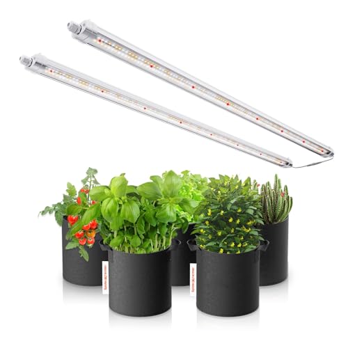 Spider Farmer LED Pflanzenlampe Glow80, 110cm Vollspektrum Wasserdichte Wachstumslampe Pflanze Grow Lampe für Zimmerpflanze Sämling Veg Flower, 2-Pack 476 Leds 80W von Spider Farmer