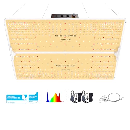 Spider Farmer 2024 SF4000 LED Grow Lampe mit Samsung LM301H EVO LEDs & Dimmbar Daisy Chain LED Pflanzenlampe 980pcs LEDs Vollspektrum Grow Light für Gewächshaus Hydroponic Zimmerpflanzen Gemüse Blume von Spider Farmer