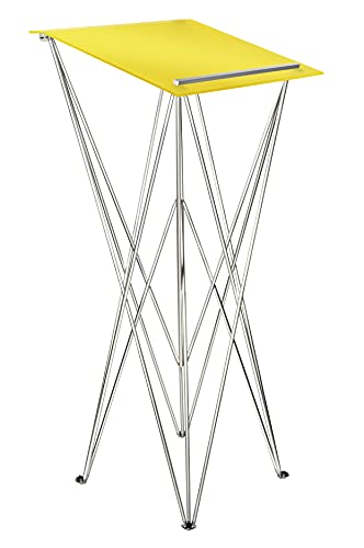 Spider Pult – Stehpult klappbar Höhen | Acryl Pultplatte 49 x 49 cm | leichtes, faltbares Rednerpult – Schreibpult aus stabilem Aluminium und Acryl (gelb, 115) von Spider