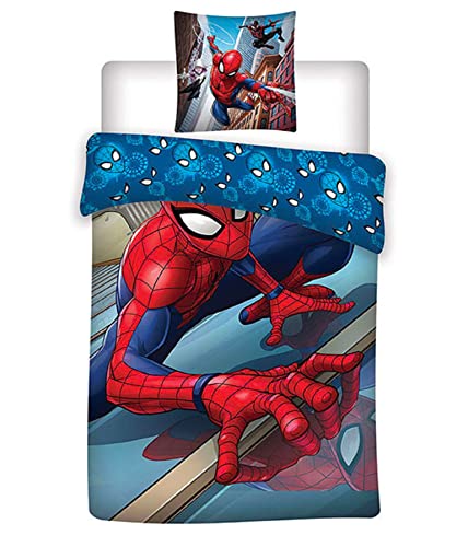 Spiderman City Bettwäsche, 80 x 80 cm + 135 x 200 cm 100% Baumwolle von Spiderman